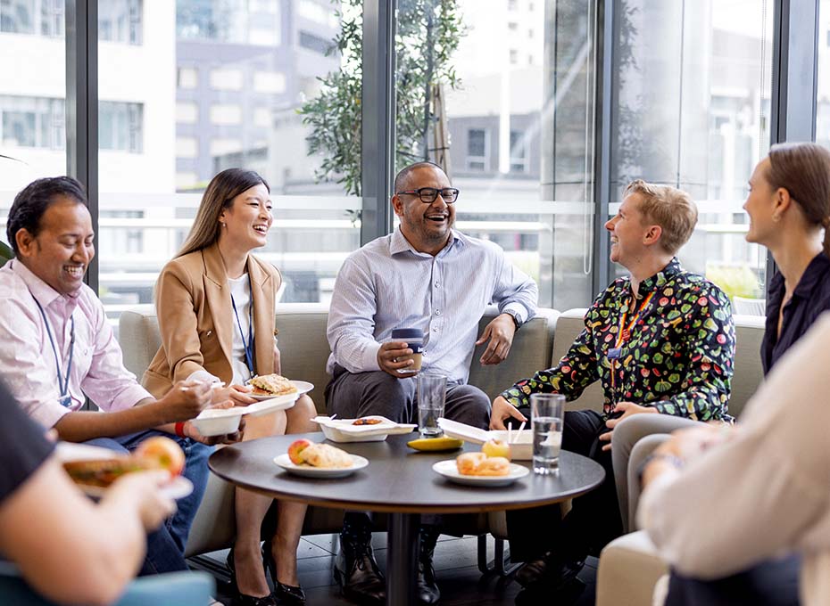 BNZ employees laughing together